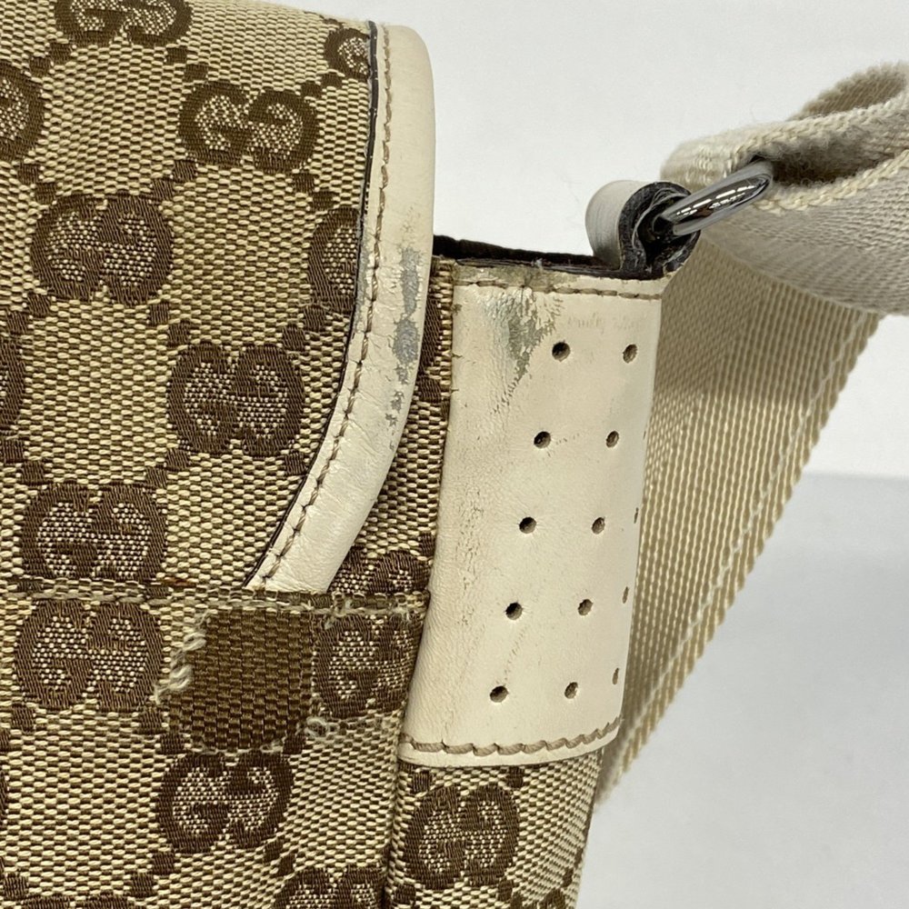 Gucci GG Canvas Shoulder Bag 145858 Brown White Men's - Picture 8 of 14